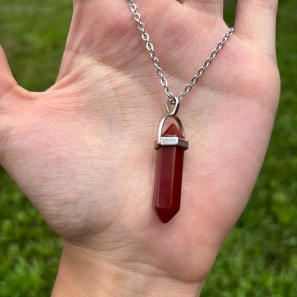 Jewelry - Handmade Red Agate crystal necklace